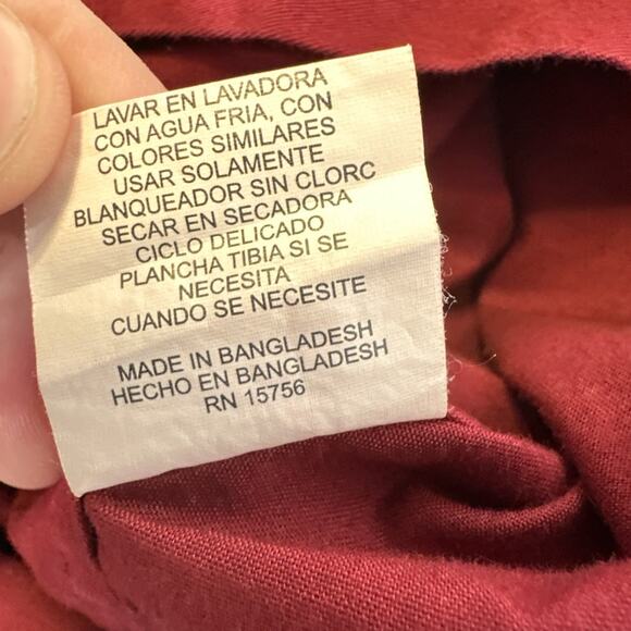 Duck Head Men’s Burgundy Red Button Down Long Sleeve Shirt Size Medium - Picture 10 of 10